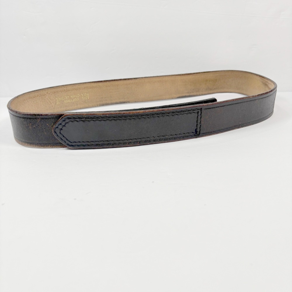 Dutyman Mens 32 Inner Duty Belt Black Full Grain Leather 1311 Hook Loop Closure